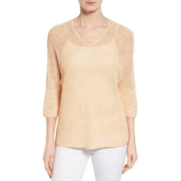 C017 NIC+ZOE Sunkissed Sheer Linen Blend Pullover Top - Picture 7 of 7